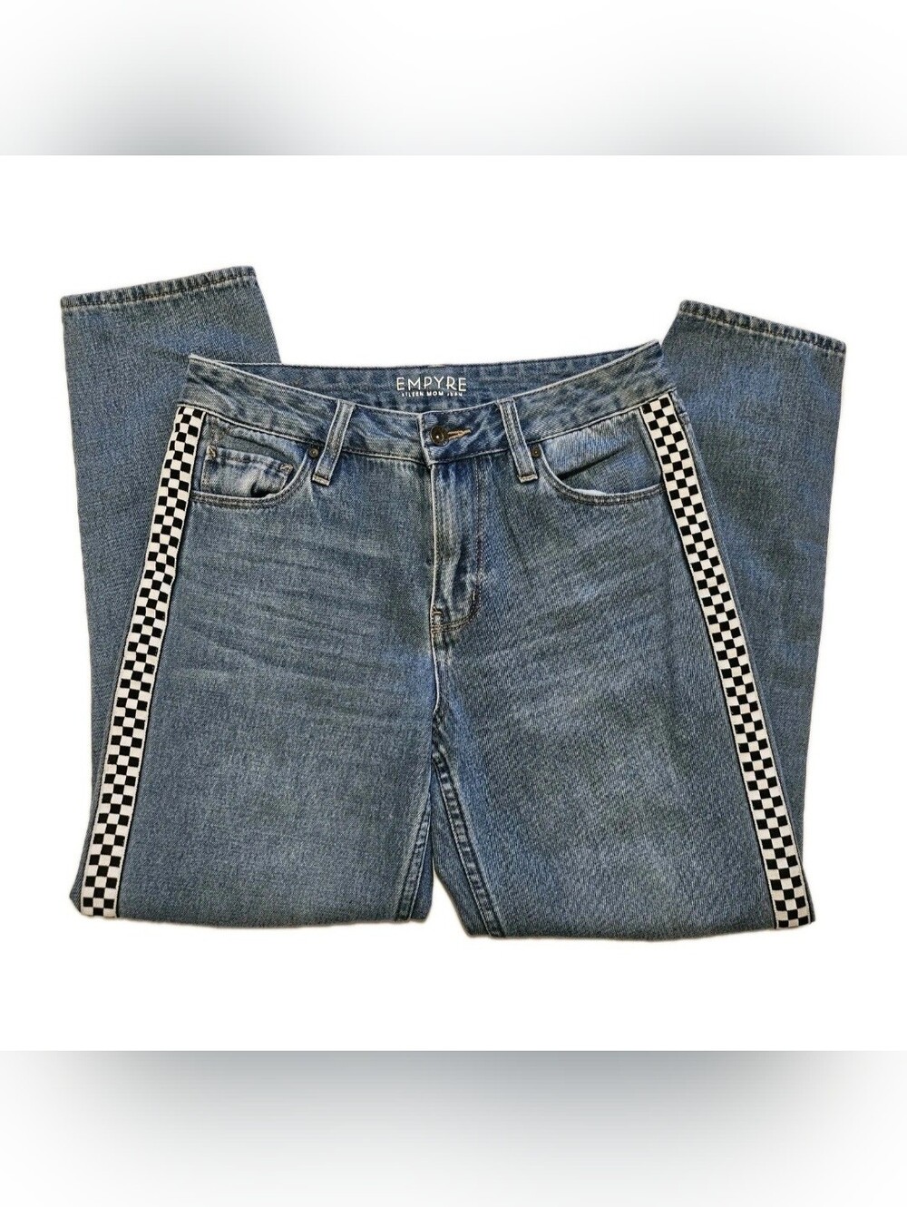Women's Empyre Mom Jean Denim Checkered Jeans Size 3